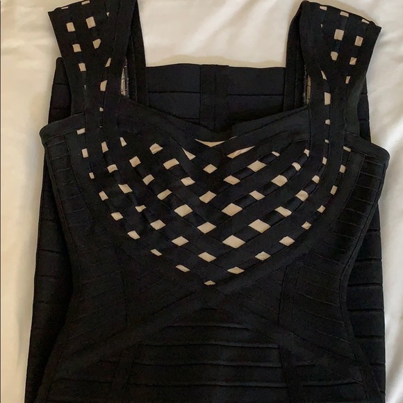 Herve Leger Sweetheart Black Bandage Dress - Picture 6 of 7